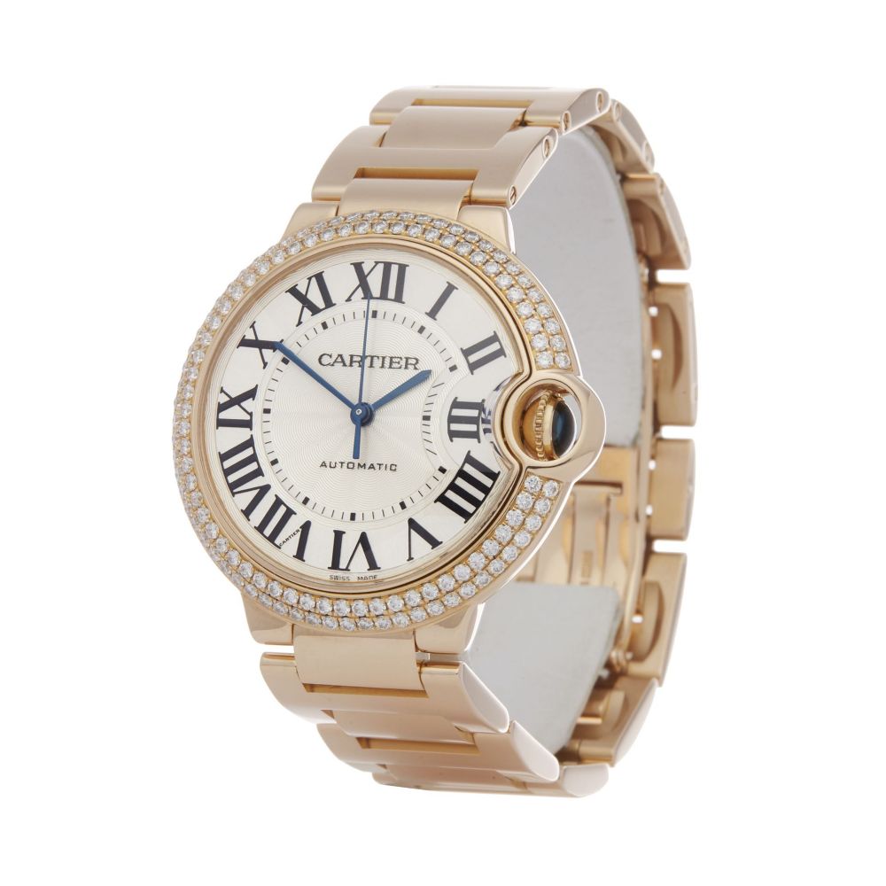 Luxury Watches I Free UK Delivery & 24 Months Warranty I Featuring a Cartier Ballon Bleu 36 WJBB0005/ 3003 Ladies Rose Gold Diamond Watch.