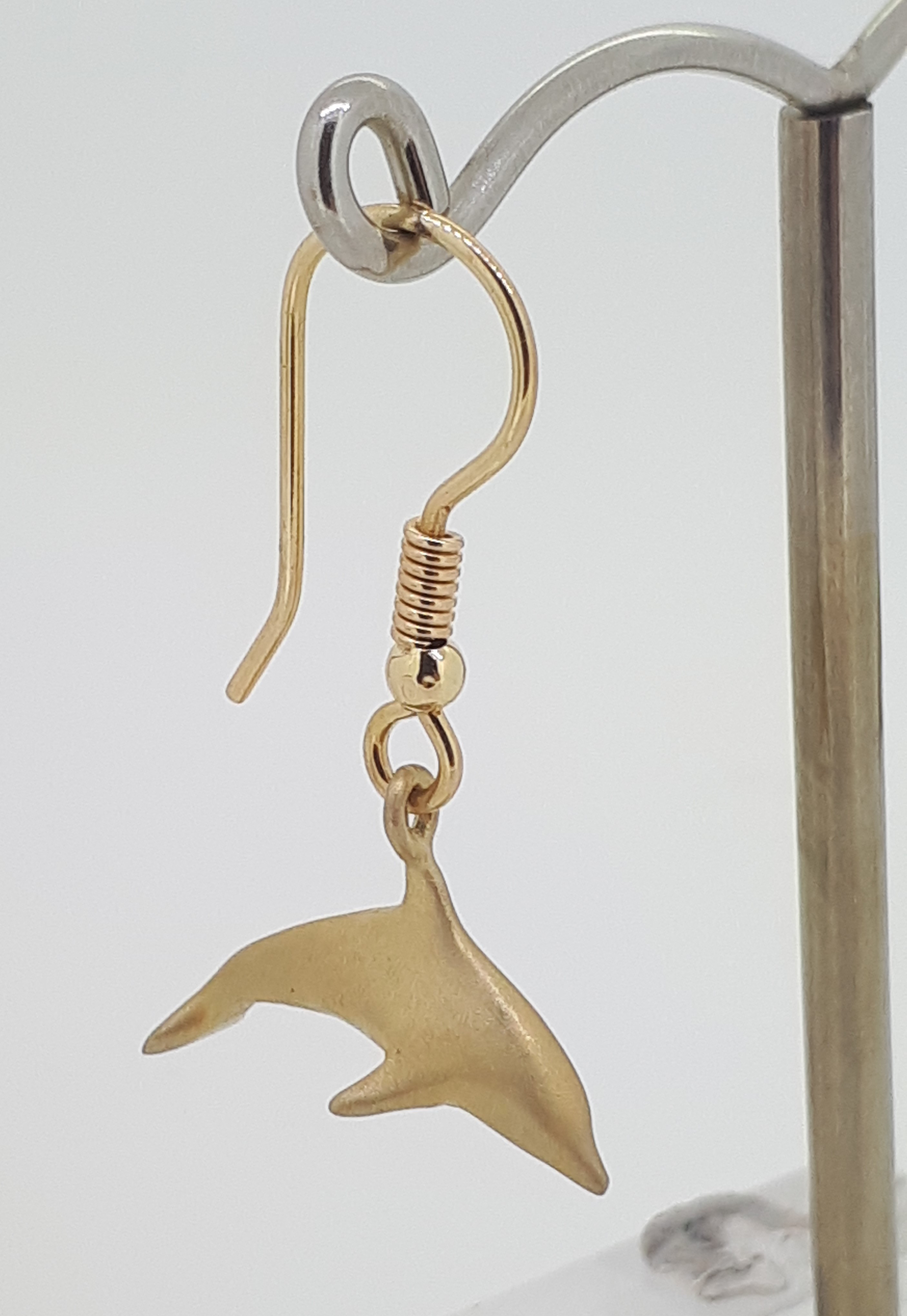 9ct (375) Yellow Gold Dolphin Drop Earrings