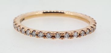 Handmade 18ct (750) Rose Gold 0.35ct Full Diamond Eternity Ring