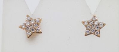 9ct (375) Yellow Gold 0.12ct Diamond Star Stud Earrings