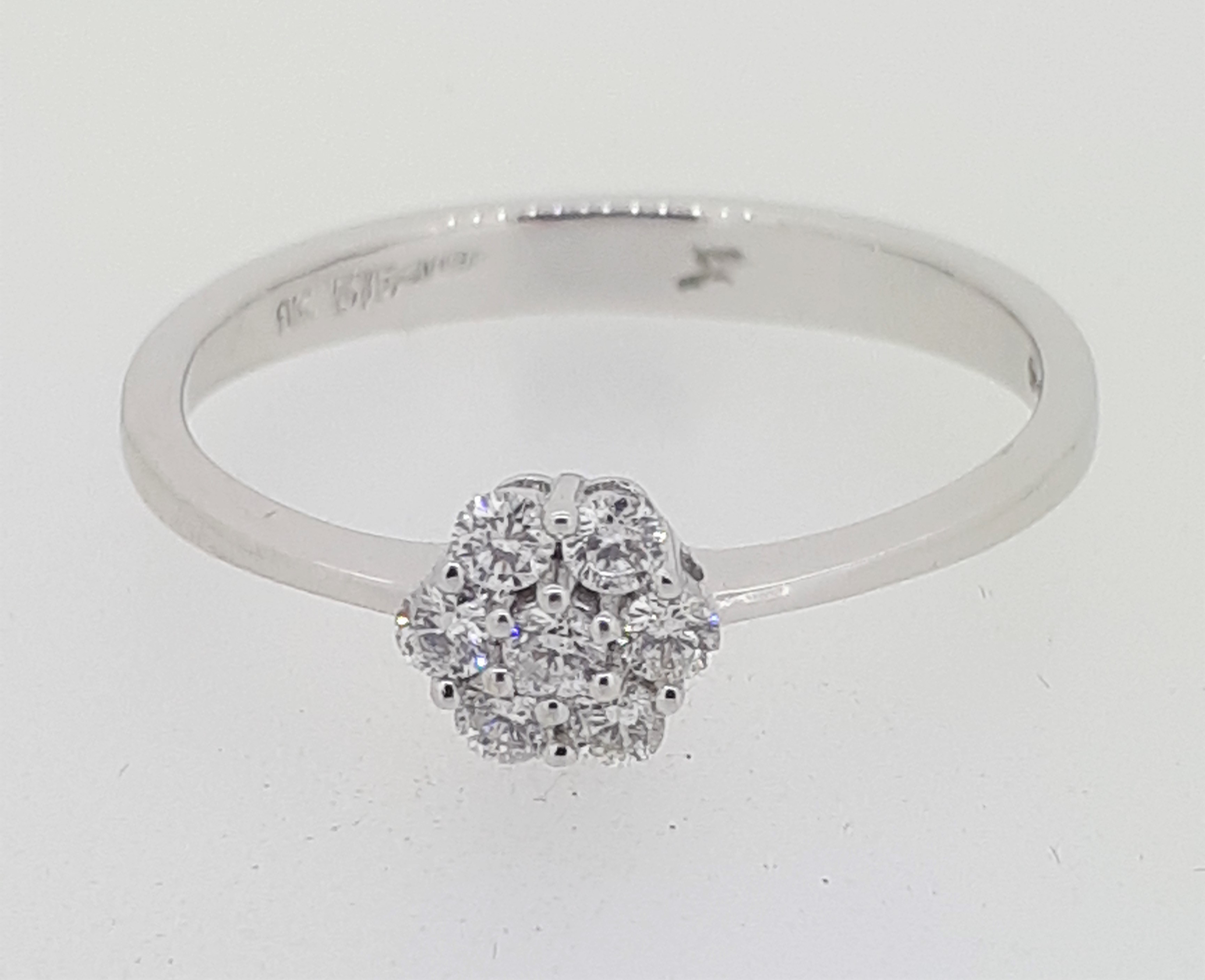 9ct (375) White Gold 0.26ct Diamond Cluster Ring - Image 2 of 5