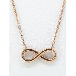 9ct (375) Rose Gold Infinity Loop Necklace
