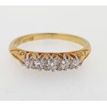 Vintage 18ct (375) Yellow Gold Five Stone 0.45ct Diamond Eternity Ring