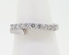 18ct (750) White Gold Nine Stone 0.45ct Diamond Crossover Eternity Ring