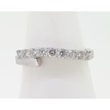 18ct (750) White Gold Nine Stone 0.45ct Diamond Crossover Eternity Ring