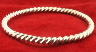 Solid Sterling Silver Handmade Round Twisted Bangle