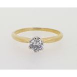 Yellow Gold 0.35ct Diamond Solitaire Ring