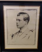 Royalty Prince Of Wales Later King Edward 8Th Van Dyk, Framed Antique Photo Print.