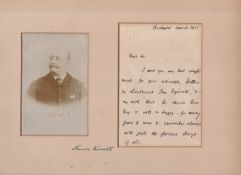 Rare Signed Cabinet Letter Hungarian Statesman Francis Kossuth Wekerle 1905