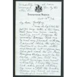 Royalty Fine Original Hand Written Signed Letter King George V 1926 Godfrey Faussett Fine Original