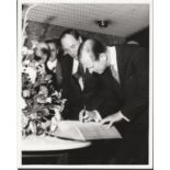 Royalty Prince Philip signing a book