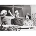 Royalty Prince Philip, The Queen and Princess Anne Derby Day at Epsom 1982