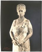 Royalty Queen Mary Original Signed Soper Studio Photograph. Queen Mary In Vladimir Tiara.