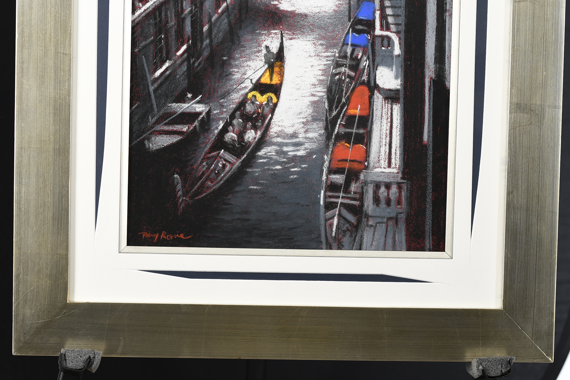 Tony Rome Original Painting Gondola on Venetian Canal. - Image 5 of 6