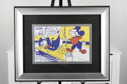 Limited Edition "Look Mickey" by Roy Lichtenstein with Authentication Plate.