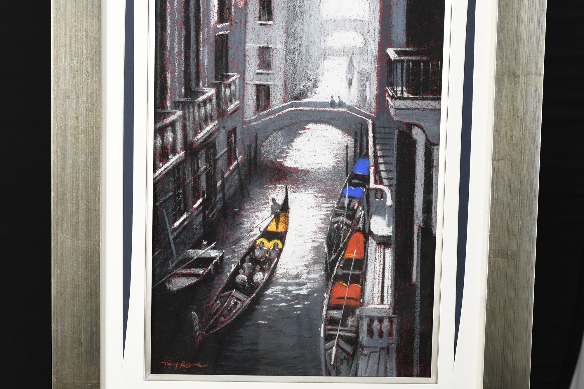 Tony Rome Original Painting Gondola on Venetian Canal. - Image 3 of 6