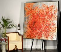 Framed Large Floral Oil Painting