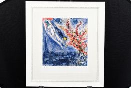 Rare Limited Edition "Flowers Over Paris" by Marc Chagall