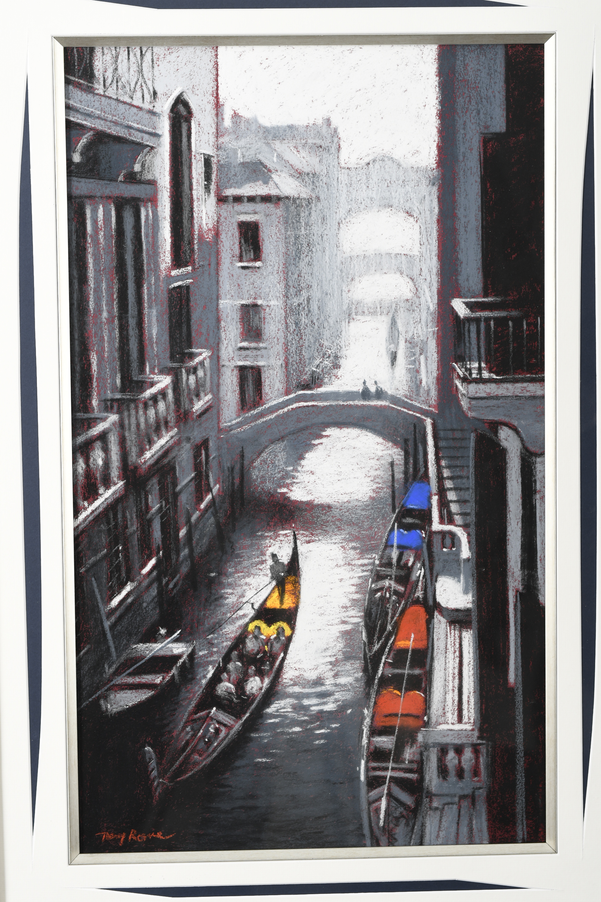 Tony Rome Original Painting Gondola on Venetian Canal.