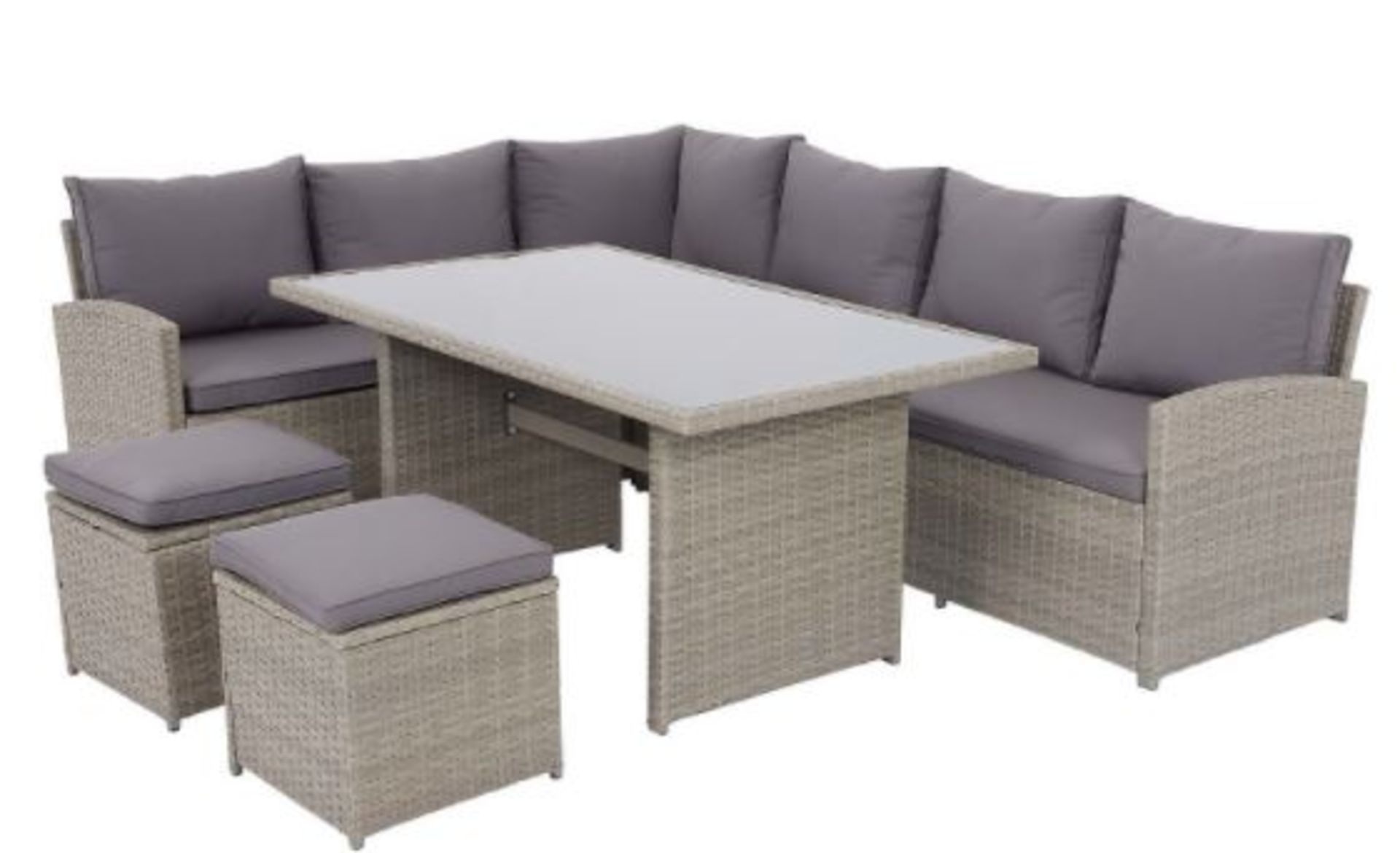 (R10D) Garden Furniture. 1 X Matara 7 Seater Corner Sofa Dining Set. RRP £700 - Image 5 of 6