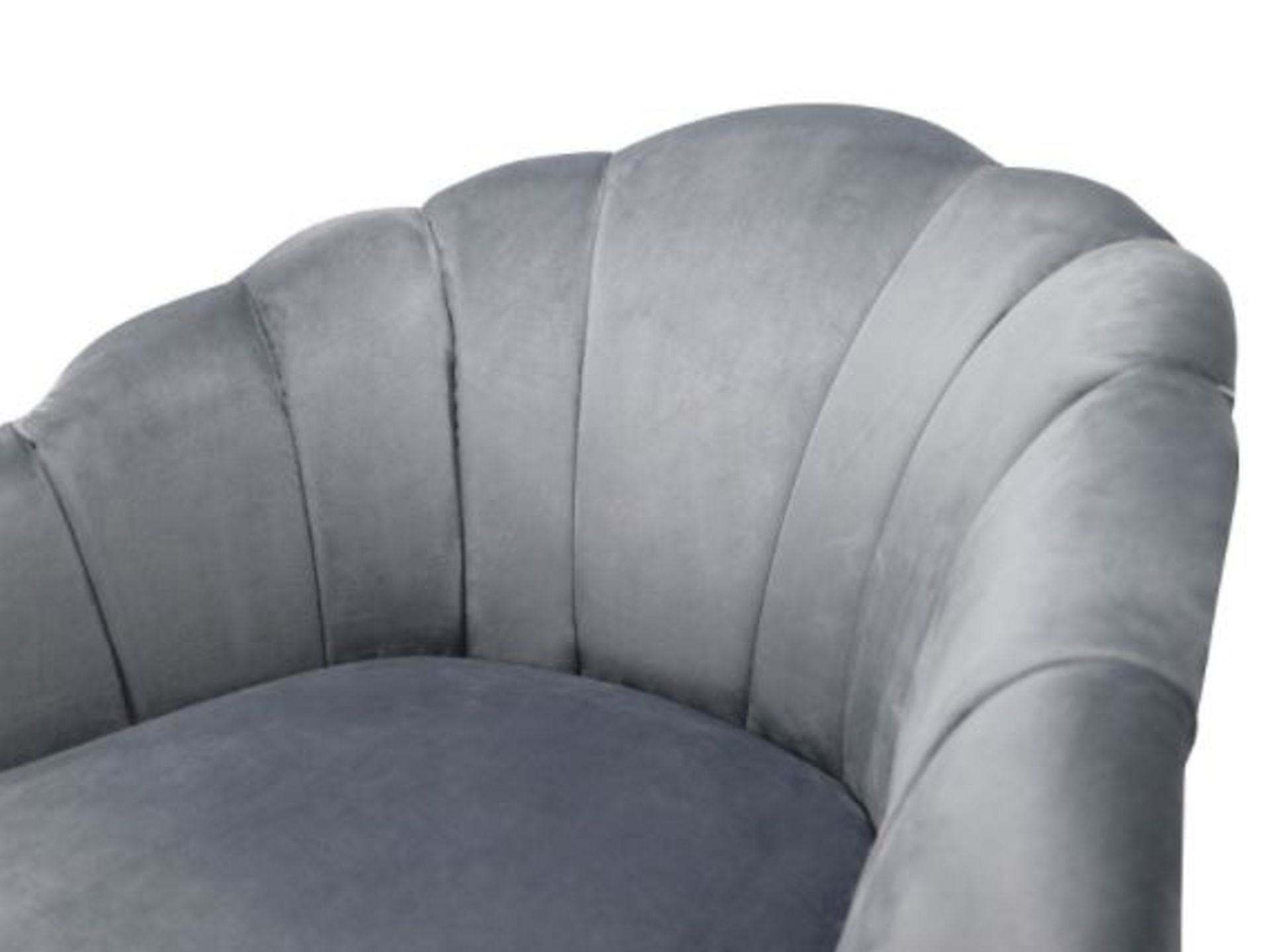 (R6G) Household. 1 X Sophia Scallop Occasional Chair Grey (No Box Ð 2cm Straight Rip Front Of Chair - Image 3 of 8