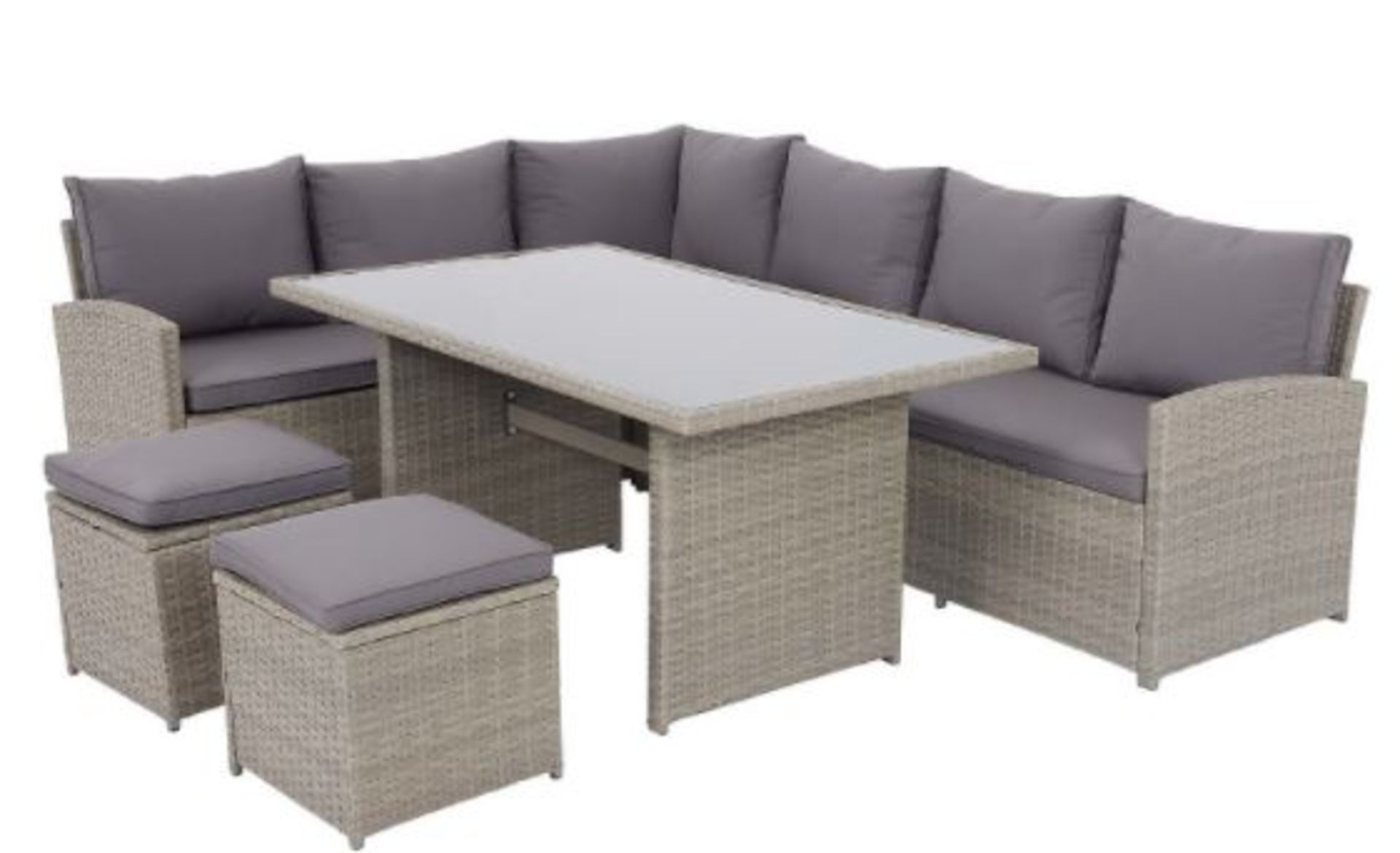 (R10F) Garden Furniture. 1 X Matara 7 Seater Corner Sofa Dining Set. RRP £700 - Image 5 of 6