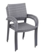 (R7A) Garden. 6 X Bambrick Stacking Chair Rattan (Mixed Condition)