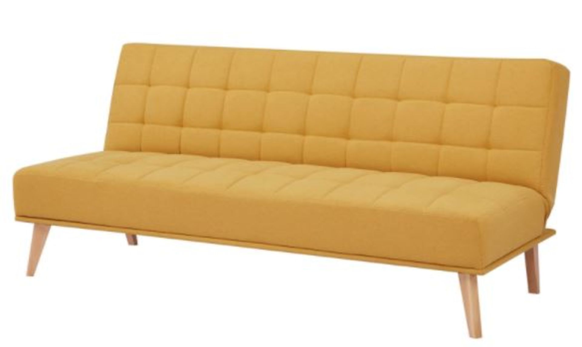 (R6H) Household. 1 X Clik Clak Kelly Sofa Bed Ochre. Wooden Frame With Solid Birchwood Legs. 100% P - Image 2 of 10