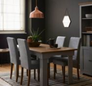 (R10I) 1 X Diva Dining Table Ivory. Ivory Finish With Oak Effect Top. (H75 X W150 X D90cm) RRP £150