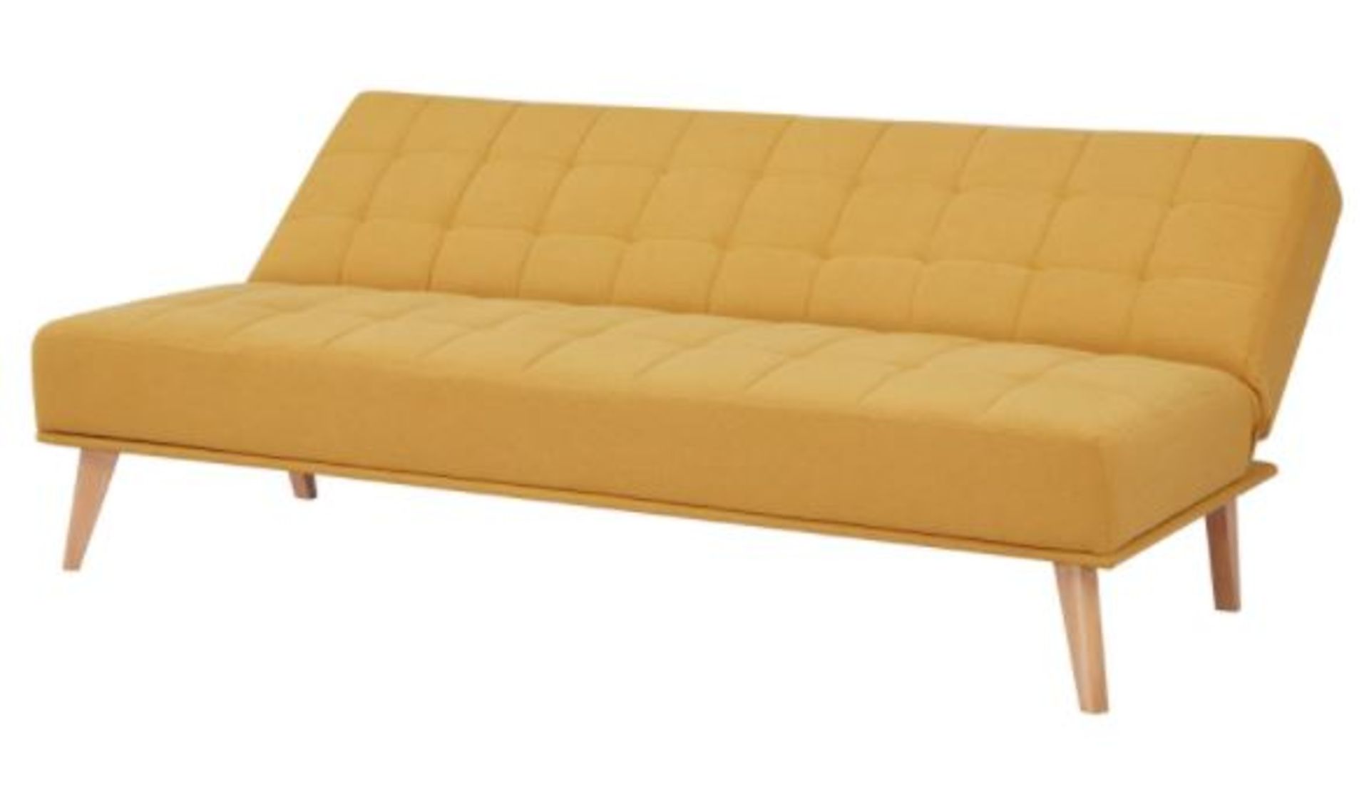 (R6H) Household. 1 X Clik Clak Kelly Sofa Bed Ochre. Wooden Frame With Solid Birchwood Legs. 100% P - Image 5 of 10