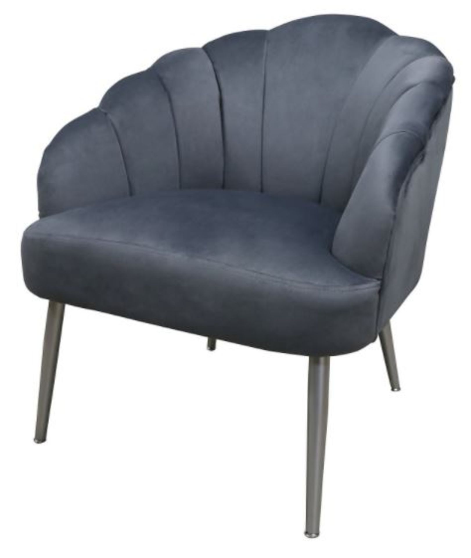 (R6G) Household. 1 X Sophia Scallop Occasional Chair Grey (No Box Ð 2cm Straight Rip Front Of Chair - Image 4 of 8