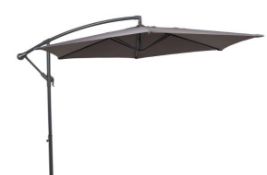 (R10K) Garden. 1 X 3M Overhanging Parasol Light Grey