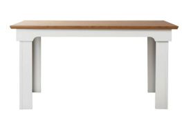 (R10L) 1 X Diva Dining Table Ivory. Ivory Finish With Oak Effect Top. (H75 X W150 X D90cm) RRP £150