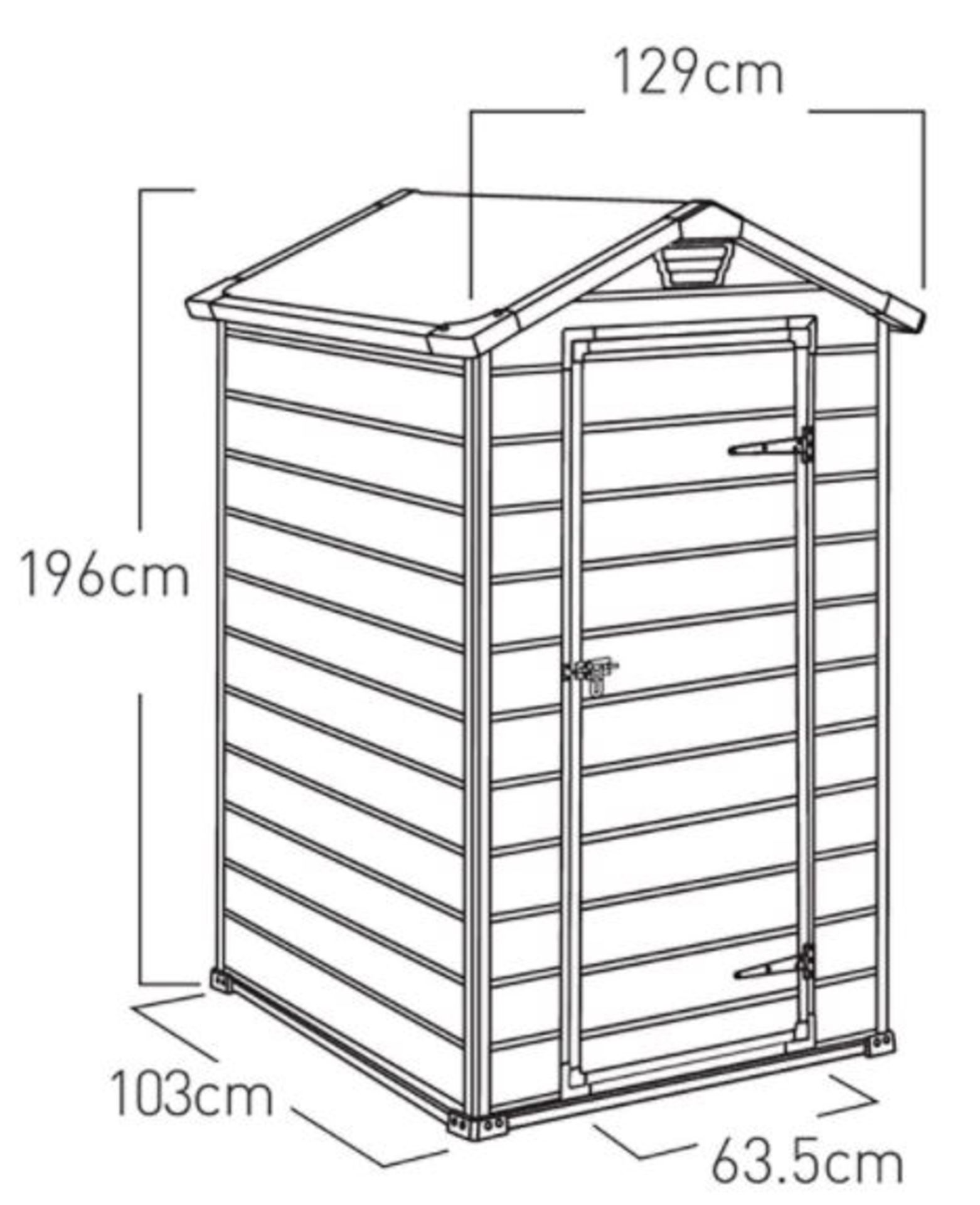 (R10) Garden . 1 X Keter Manor 4 X 3 Maintenance Free Shed (W129 X D103 X H196cm) RRP £240 - Image 4 of 5