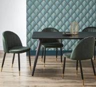 (R10C) Household. 2 X Illona Velvet Chairs Emerald. RRP £150