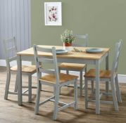 (R6L) Household. 1 X Mortimer Pine Dining Set With 4 Chairs. Solid Wood Construction. Table (H73 X