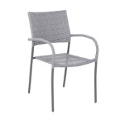 (R7A) 6 X Bambrick Rattan Effect Stacking Chairs
