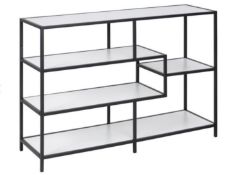 (R7F) Household. 1 X Seaford Bookcase Melamine White (L114 X W35 X H78cm)