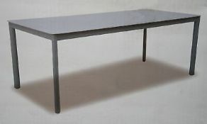 (R12) 1 X Hartington Juliana Collection Rectangular Table. Powder Coated Aluminium Frame. Toughened
