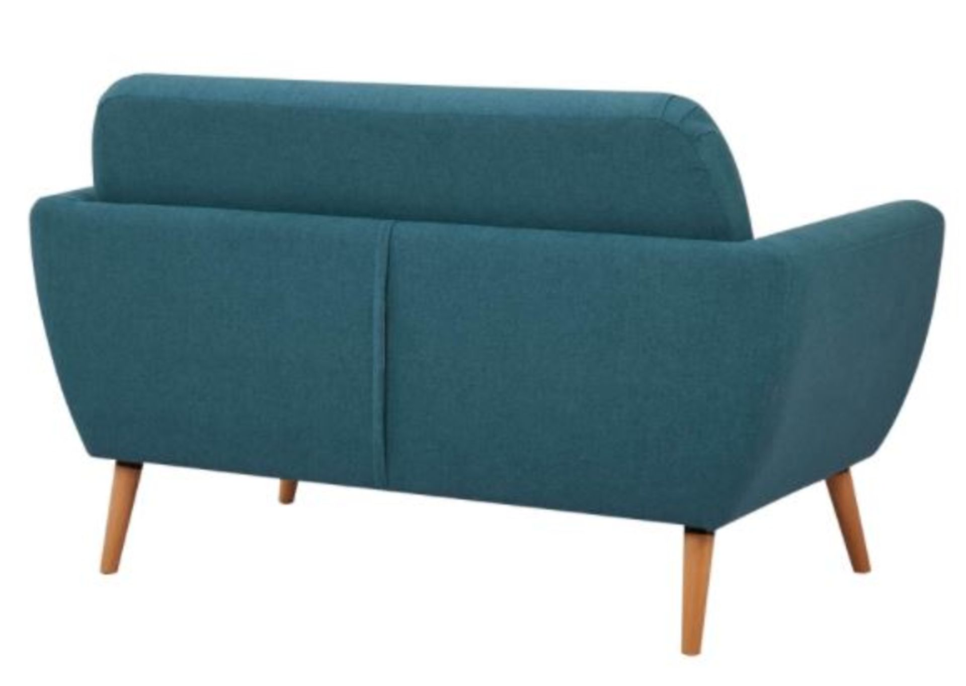 (R6N) Household. 1 X Scandi Savannah Sofa Teal. 2 Seater Sofa. Wooden Frame With Solid Beechwood Le - Image 7 of 9