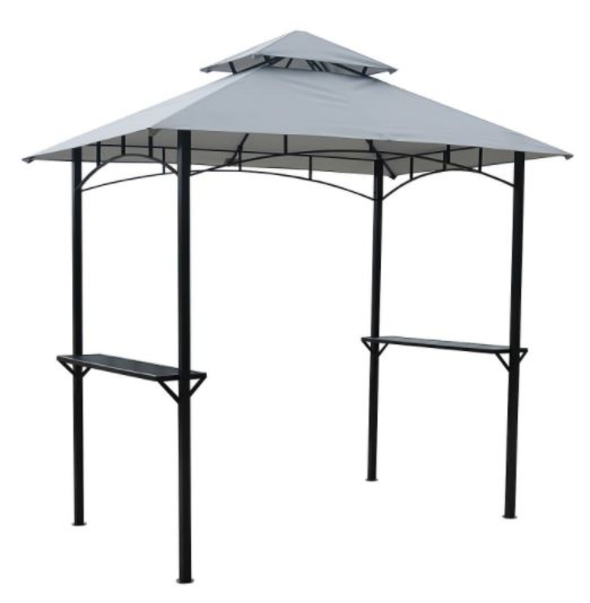 (R7C) 1 X BBQ Gazebo. Powder Coated Steel Frame. (H260 X W250 X D150cm) RRP £160