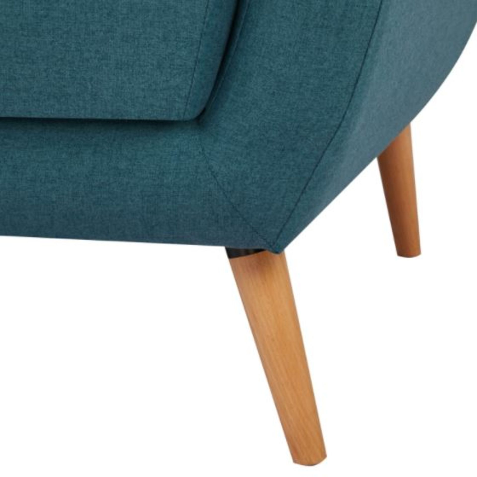 (R6N) Household. 1 X Scandi Savannah Sofa Teal. 2 Seater Sofa. Wooden Frame With Solid Beechwood Le - Image 8 of 9