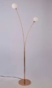 (R9K) Lighting. 1 X Gold & White Orb Floor Lamp 50184454