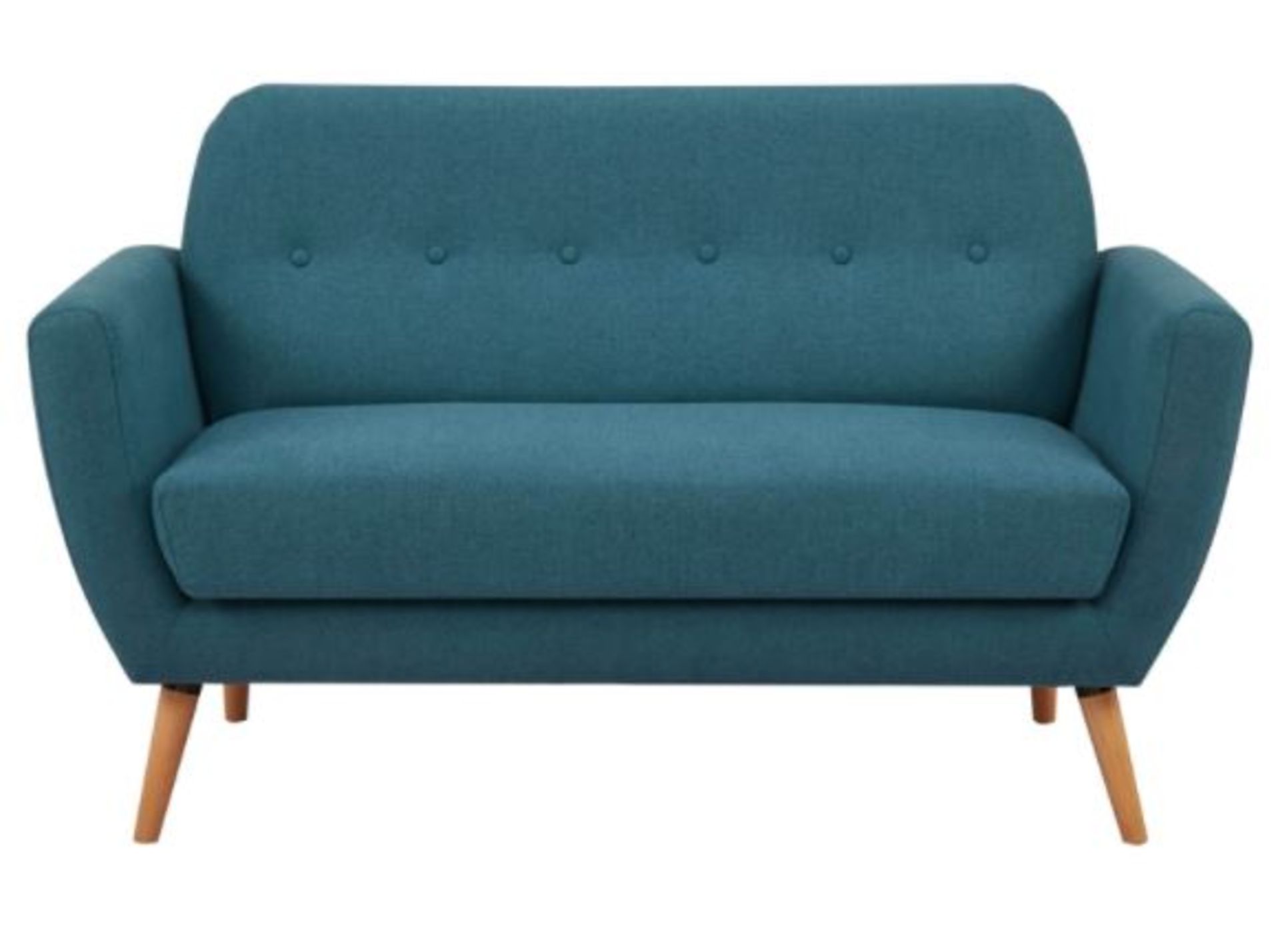 (R6N) Household. 1 X Scandi Savannah Sofa Teal. 2 Seater Sofa. Wooden Frame With Solid Beechwood Le - Image 4 of 9