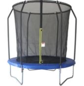 (R7K) 2 Items. 1 X 8FT Trampoline With Safety Enclosure. Galvanised Steel Frame With PVC Safety Pad