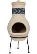 (R10B) 2 Items. 1 X La Hacienda Venezuela Clay Chimenea (H70 X D30cm) RRP £60 & 1 X Bar B Quick In