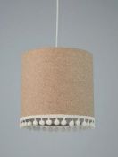 (R9H)Lighting. 6 X Mixed Shades. 2 X Pom Pom Shades Tan 50184830, 1 X Square Shade High Rise Grey,