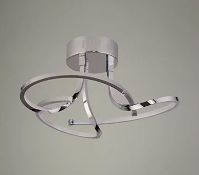 (R9G) 2 X Lights. 1 X 3 LT Chrome Floor Lamp With Shower Shape Cut Glass Shades 50598474 & 1 X 3 LT