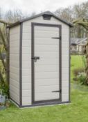 (R10) Garden . 1 X Keter Manor 4 X 3 Maintenance Free Shed (W129 X D103 X H196cm) RRP £240