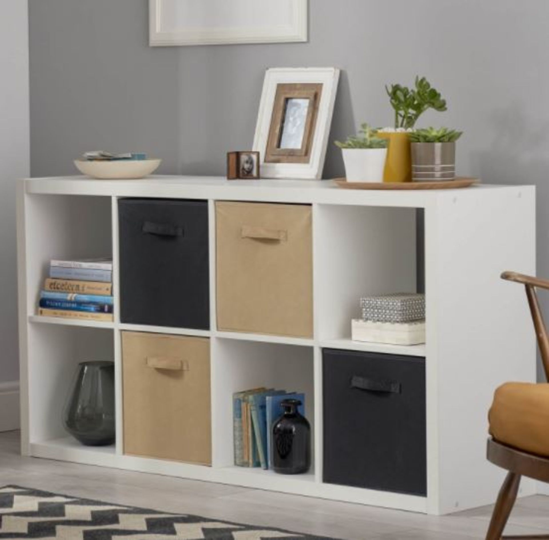 (R7L) Household. 1 X Living Elements Clever Cube 2 X 4 Cube Storage Unit White Matt Finish. (H1460 - Image 2 of 4